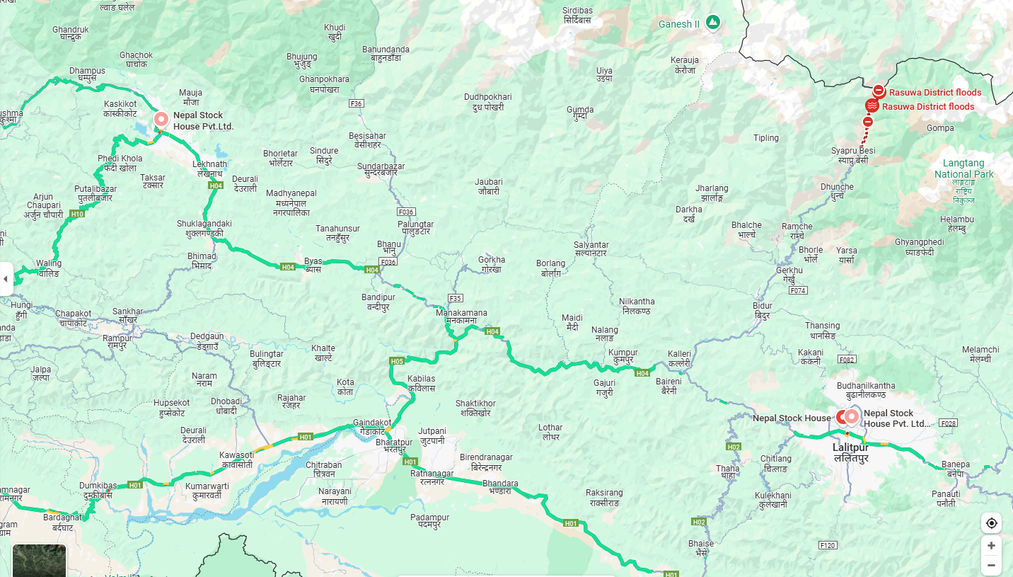 Nepal Stock House Location Map